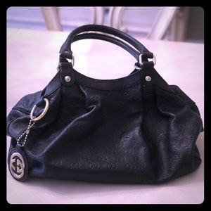 Gucci Sukey Guccissima Tote Black Leather Hobo bag